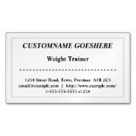 [ Thumbnail: Traditional Weight Trainer Magnetic Business Card ]