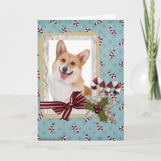 Traditional Welsh Corgi Christmas Holiday Card (Front)