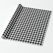 Traditional White Black Buffalo Lumberjack Check Wrapping Paper (Unrolled)