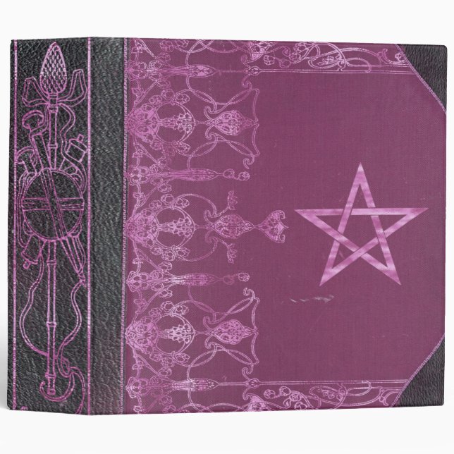 Traditional Wicca Priapic Pink Book of Shadows 3 Ring Binder (Front/Spine)