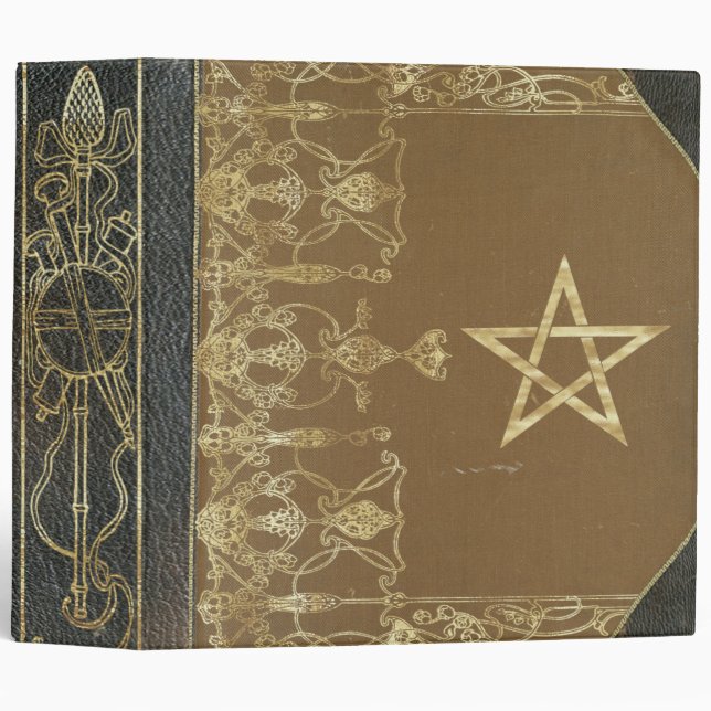 Traditional Wicca Priapic Wand Book of Shadows 3 Ring Binder (Front/Spine)