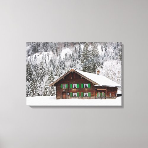 Traditional wooden house in Bavaria canvas