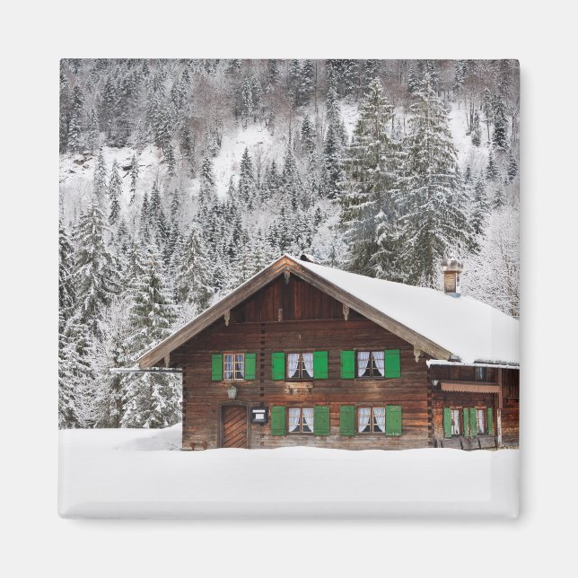 Traditional wooden house in Bavaria magnet (Front)