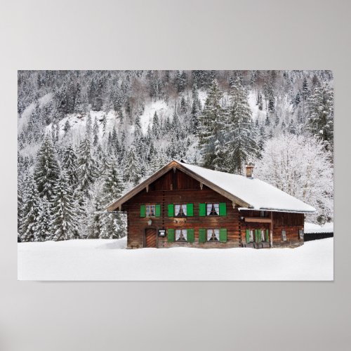 Traditional wooden house in Bavaria poster