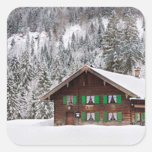 Traditional wooden house in Bavaria sticker (Front)