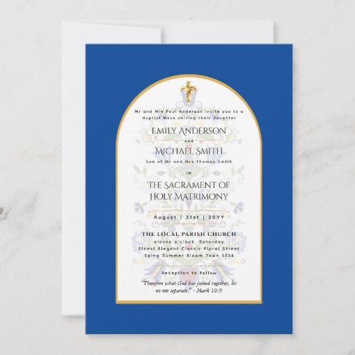 Traditional Wording Catholic Wedding Nuptial Mass Invitation Zazzle