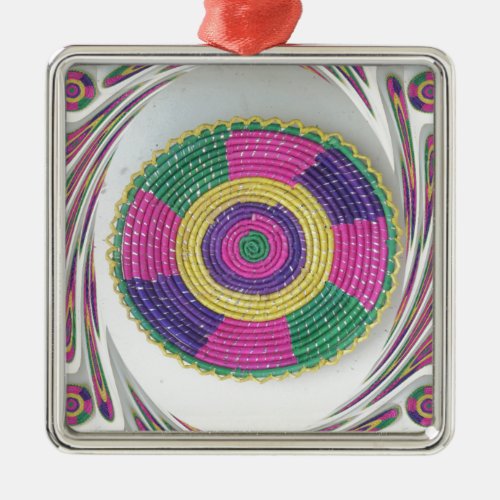 Traditional Woven Plate whirl Metal Ornament