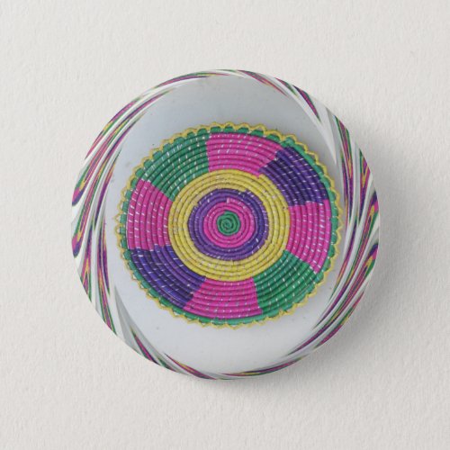 Traditional Woven Plate whirl Pinback Button