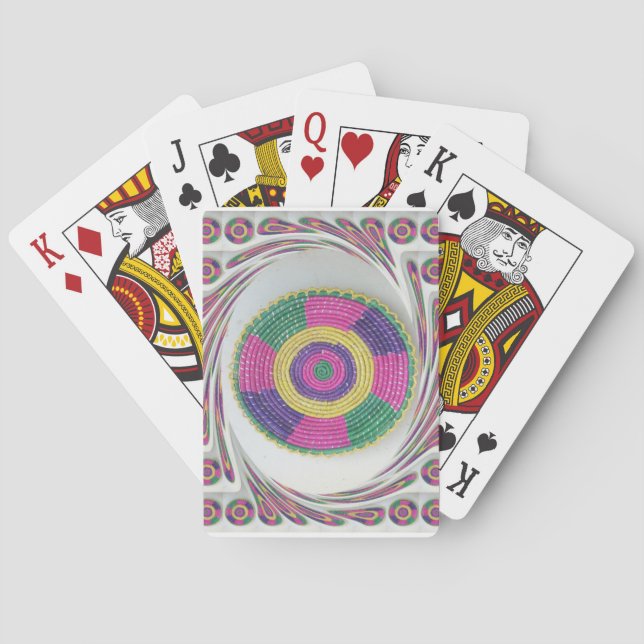 Traditional Woven Plate whirl Poker Cards (Back)