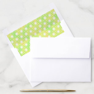 Traditional Yellow Green Lime Geometric Pattern Envelope Liner