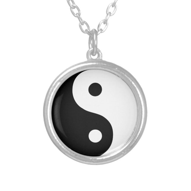Traditional Yin Yang Silver Plated Necklace (Front)