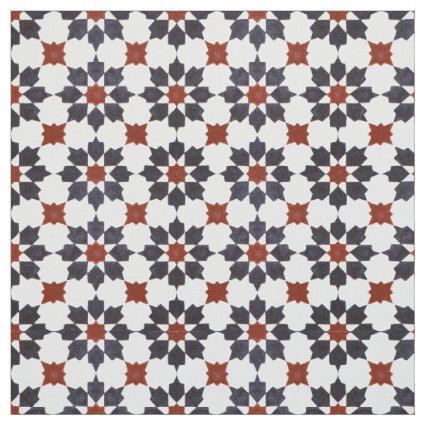 Traditional Zillij Moroccan Pattern Fabric