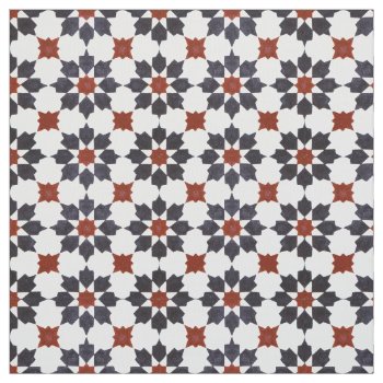 Traditional Zillij Moroccan Pattern Fabric by wheresmymojo at Zazzle
