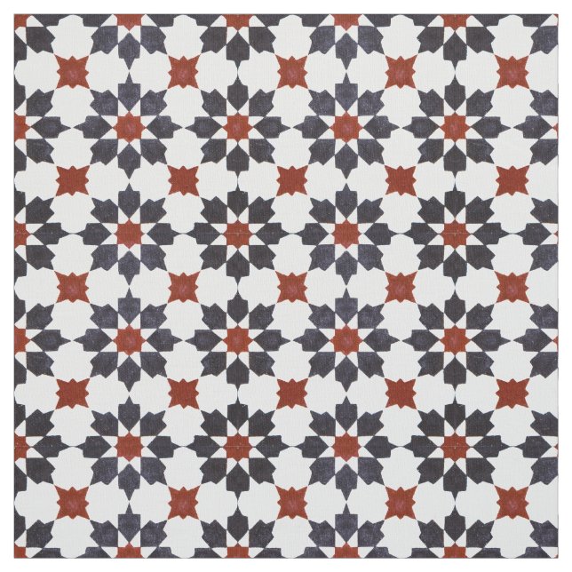 Traditional Zillij Moroccan Pattern Fabric (Swatch)