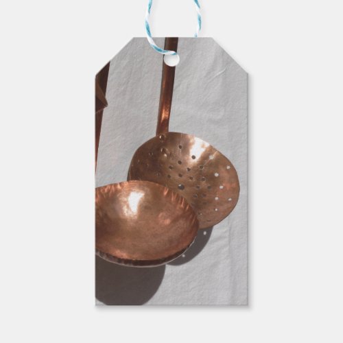 Traditionally handcrafted copper kitchen utensils gift tags