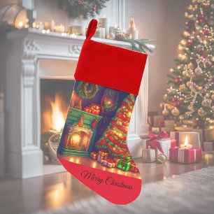 Traditionally Vintage style Christmas tree Christmas Stocking