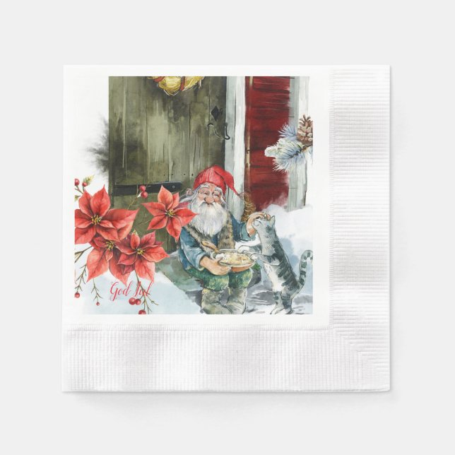 Traditionella julkort napkins (Front)