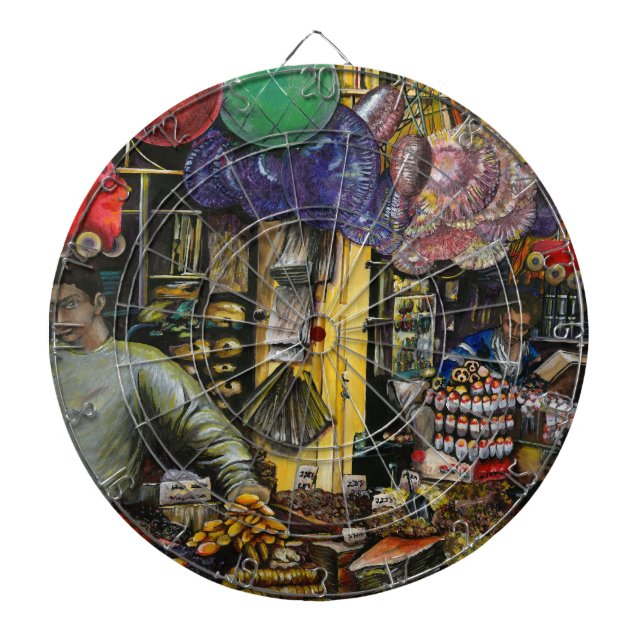 Traditions of Ancient Commerce, Jerusalem Dartboard With Darts (Front)