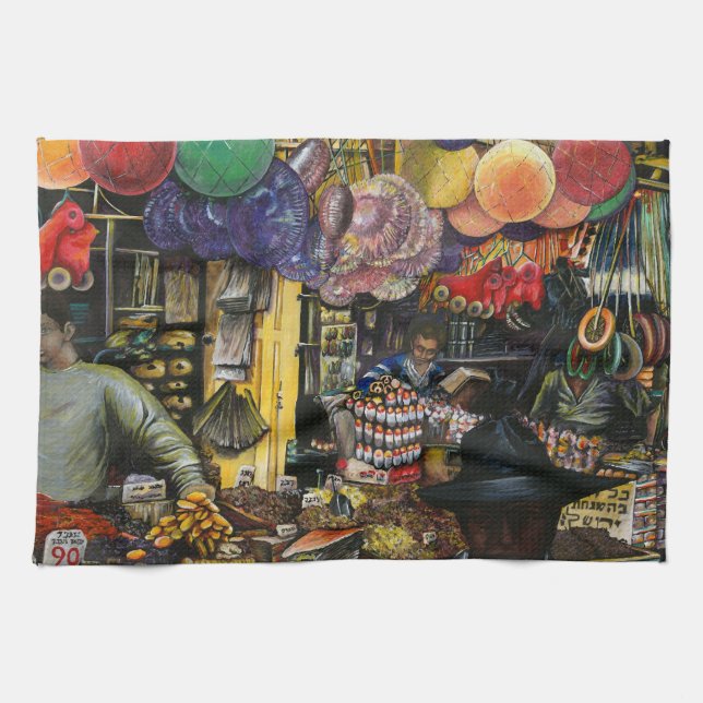 Traditions of Ancient Commerce, Jerusalem Kitchen Towel (Horizontal)
