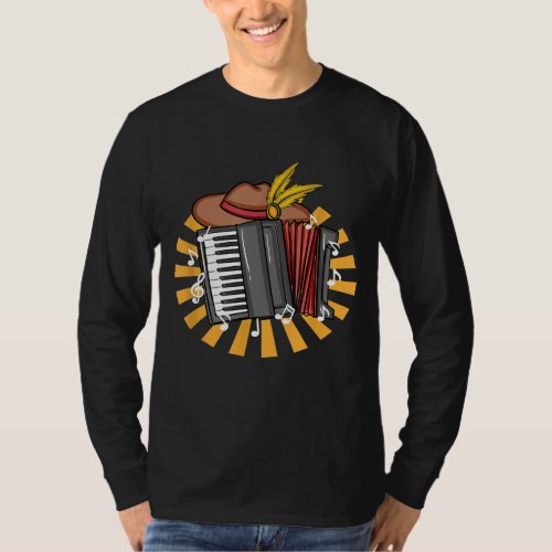 Traditonal Accordion Design For Music Accordionist T_Shirt