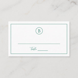 Traditonal Emerald Green Elegant Wedding Place Card