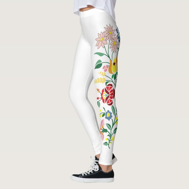 Traditonal Hungarian Embroidery design Leggings (Left)