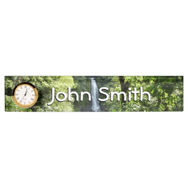 Trafalgar Falls Tropical Rainforest Photography Desk Name Plate (Front)
