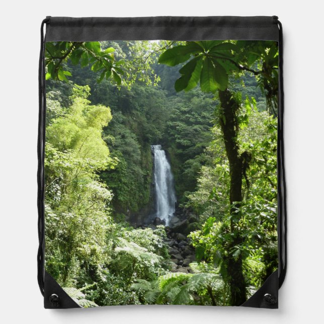 Trafalgar Falls Tropical Rainforest Photography Drawstring Bag (Front)
