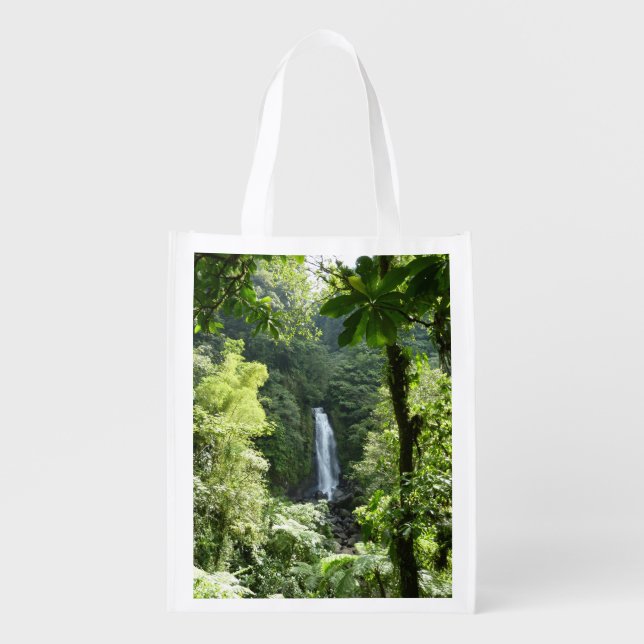 Trafalgar Falls Tropical Rainforest Photography Grocery Bag (Front)