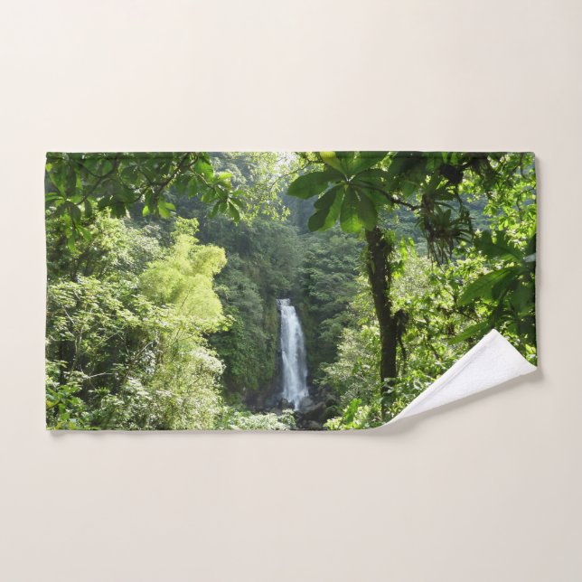 Trafalgar Falls Tropical Rainforest Photography Hand Towel (Hand Towel)