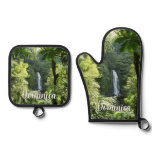 Trafalgar Falls Tropical Rainforest Photography Oven Mitt & Pot Holder Set