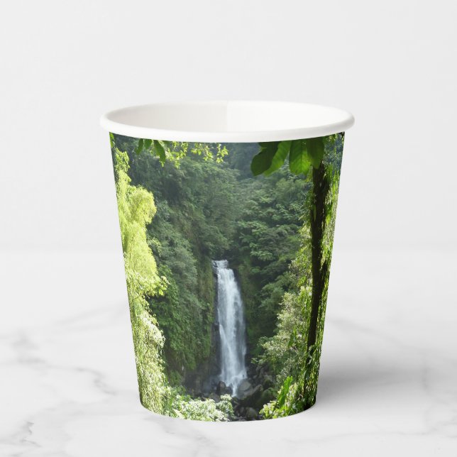Trafalgar Falls Tropical Rainforest Photography Paper Cups (Left)