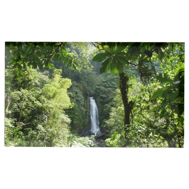 Trafalgar Falls Tropical Rainforest Photography Place Card Holder (Front)