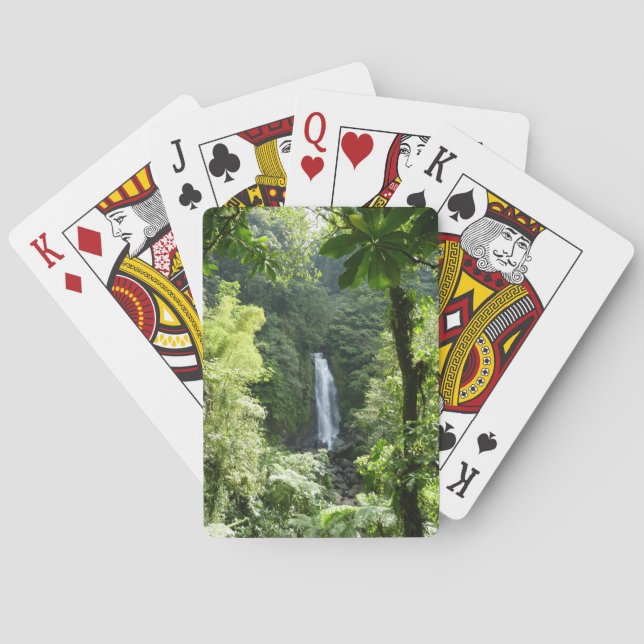 Trafalgar Falls Tropical Rainforest Photography Poker Cards (Back)