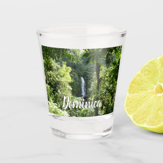 Trafalgar Falls Tropical Rainforest Photography Shot Glass (Front)
