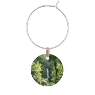 Trafalgar Falls Tropical Rainforest Photography Wine Glass Charm