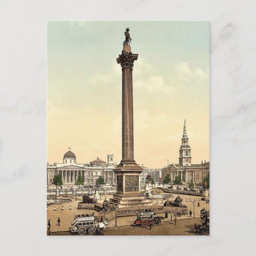 Trafalgar Square and National Gallery London Eng Postcard
