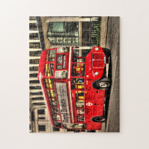 Trafalgar Square London Double Decker Bus Jigsaw Puzzle