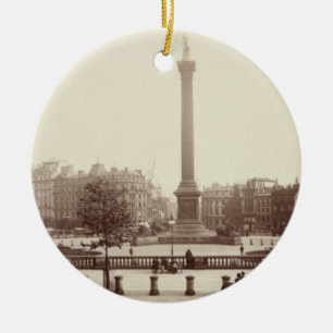 Trafalgar Square, London (sepia photo) Ceramic Ornament