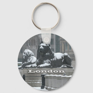 Trafalgar Square London - Snow Keychain