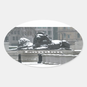 Trafalgar Square London - Snow Oval Sticker