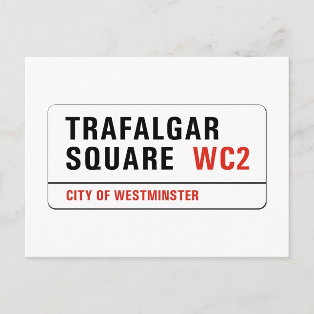 Trafalgar Square, London Street Sign Postcard (Front)