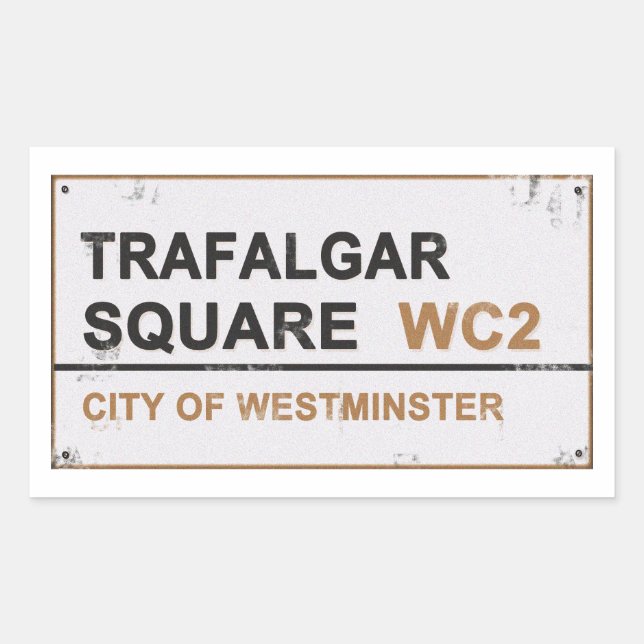 Trafalgar Square London - Vintage sign Rectangular Sticker (Front)