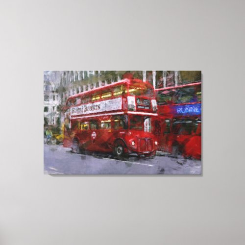 Trafalgar Square Red Double_decker Bus London UK Canvas Print