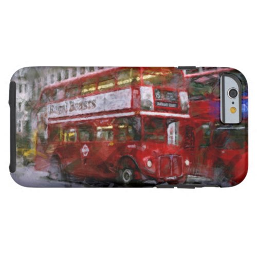 Trafalgar Square Red Double_decker Bus London UK Tough iPhone 6 Case