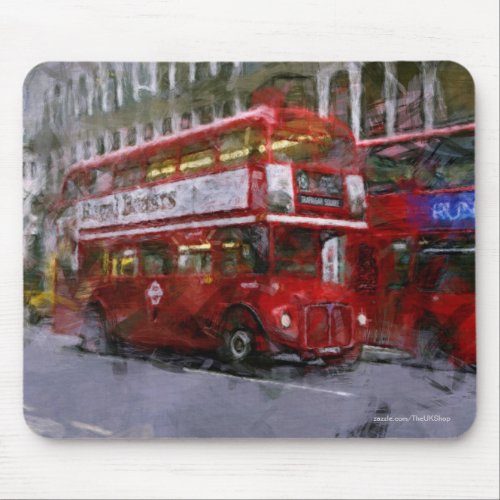 Trafalgar Square Red Double_decker Bus London UK Mouse Pad