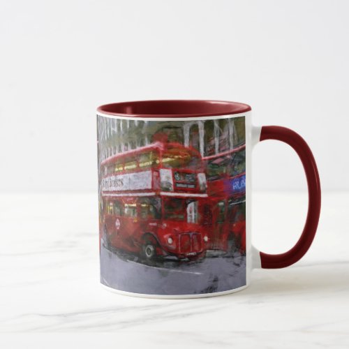 Trafalgar Square Red Double_decker Bus London UK Mug