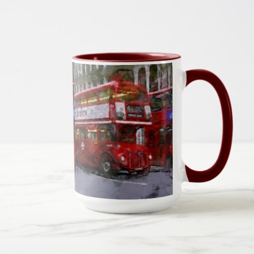 Trafalgar Square Red Double_decker Bus London UK Mug