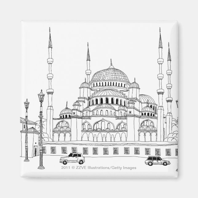 Traffic by mosque magnet (Front)