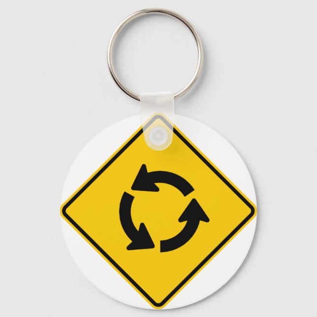 Traffic Circle Highway Sign Keychain (Front)